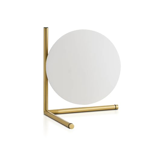 Vetrineinrete® Lampada da comodino minimalista lume decorativo per camera da letto in metallo bronzo con sfera in plastica attacco G9