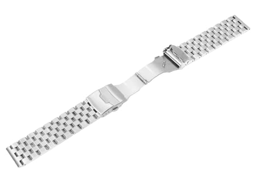 Image of Brushed Metal Watch Bands for Men Women Solid Stainless Steel Watch Band 18 /20 /22 /24 /26mm Watch Bracelet Strap Deployment Double Lock Deployment Buckle Black Silver Blue Gold