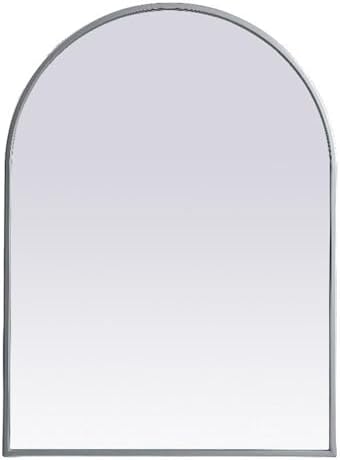 Elegant Decor Ayra 22x30 Arch Modern MDF Wood/Iron Mirror in Silver