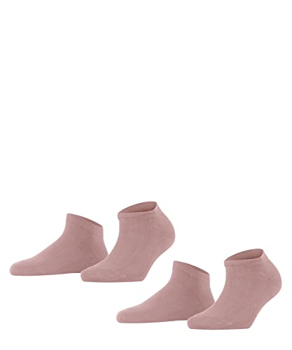 FALKE Damen Sneakersocken Happy Double Pack W Sn Baumwolle kurz einfarbig 2 Paar, Rosa Blossom 8645, 39-42