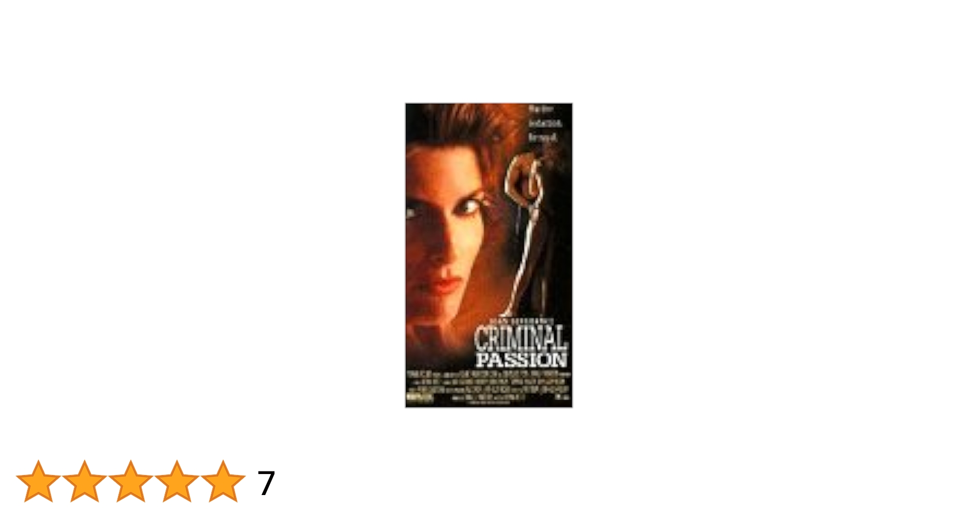 Amazon.co.jp: Criminal Passion [VHS] : DVD