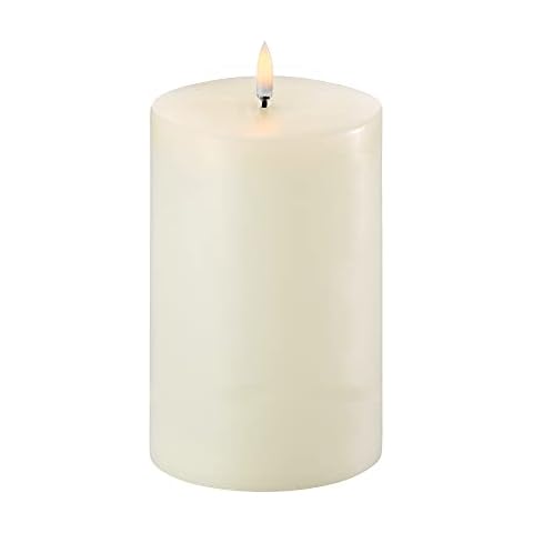 UYUNI Lighting | Flameless LED Battery Operated Pillar Candle | 10cm x 15.2cm | Ivory Cover