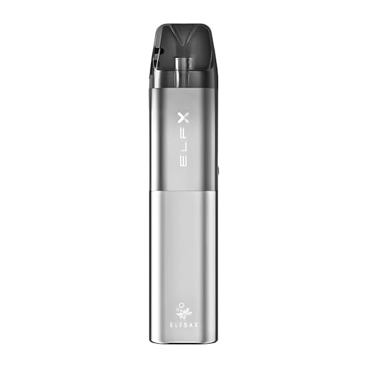 ELFBAR ELFX Vape Kit - E-cigarette Starter Vape Kit, Long Lasting 1000mAh Battery, 30W Max Output, RDTL and MTL Vaping, Inhale Activation, Adjustable Airflow, USB Type-C Charging, No Nicotine (Silver)