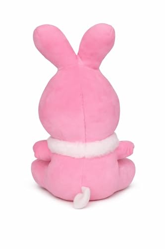 Image of Cute Bunny Girl Plush Soft Toy for Kids - Pink Rabbit Doll with Bunny Ears | Soft Stuffed Cartoon Plush for Girls & Babies | Cuddly Gift Toy for Birthday & Special Occasions (25 CM)