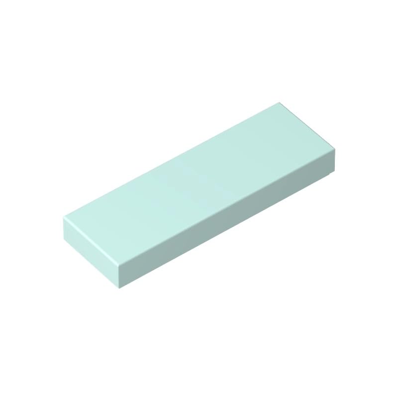 Gobricks 63864 Foundation Plate Tile 1x3 50 Pieces GDS-562 Compatible with Lego Building Blocks Color:Light Aqua โ image 1