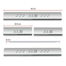 Image of AC Door Sill /Foot Step Stainless Steel Scuff Plate Plates Compatible with Maruti XL6 (Set of 4 Pcs)