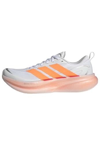 adidas Hombre Supernova Glide Running Shoes, FTWR White/Lucid Orange/Lucid Red, 44 EU