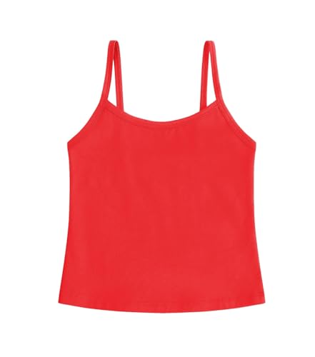 Image of Dreammonkey Girl's Full Sleeveless Camisole Tank Tops Kids Comfort Breathable Dance Tank Tops(Ages 2T-14Years)