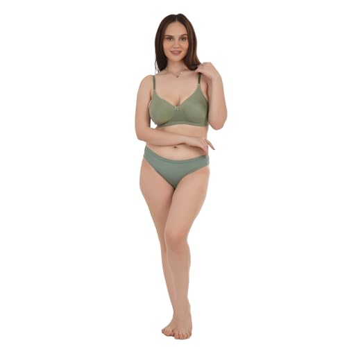 Image of UNITRUST Premium Lingerie Set with Full Coverage Non-Padded Bra and Hipster Panty Set