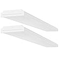 FAITHSAIL 60W LED Wraparound Light 4FT LED Office Lights, 7200 Lumens 4000K, 4 Foot Flush Mount LED Wrap Shop Puff Ceiling Lighting Fixtures for Garage Workshop, Fluorescent Light Replacement, 2 Pack