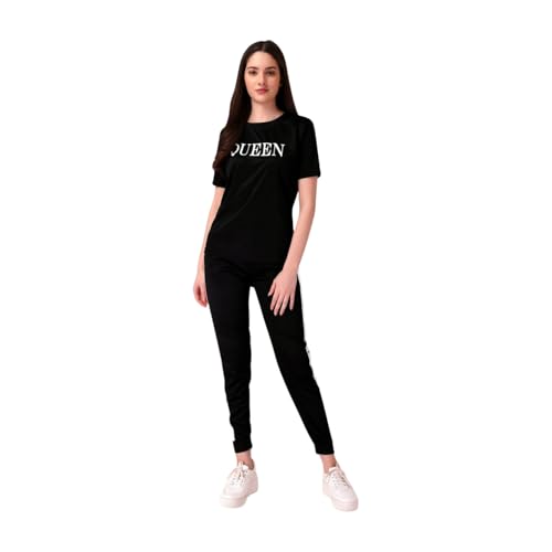 Image of Women's Casual Printed T-Shirt and Track Pant Set | Casual, Soft, and Comfortable Outfit for Home or Everyday Wear