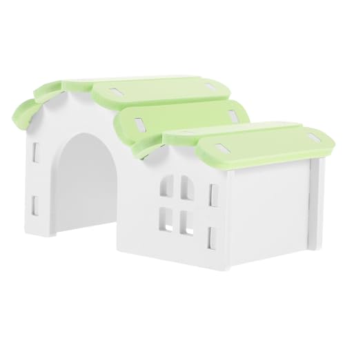 Nido de hámster cabaña de Conejillo de Indias casa de Conejillo de Indias hamacas Cerdo casa Hamster casita Hamster casa de Jaula de hámster casa para Hamster de polivinilo TOBBOMEY