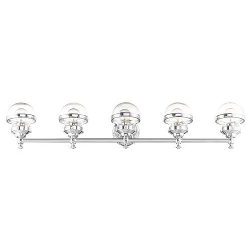 Image of Livex Lighting 17415-05 5 Light Polished Chrome Bath Vanity