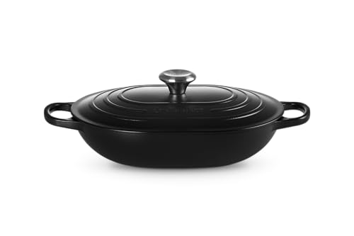 Image of Le Creuset Enameled Cast Iron Oval Casserole with Lid, 3.75 qt., Licorice