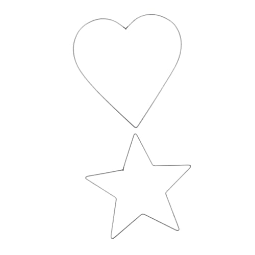 Cabilock 2pcs DIY Heart Star Wreath Frame Garland Accessory for Creative Christmas Decor Ring for Home Garden Wall Ceiling Decoration