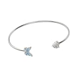 Alex and Ani Butterfly Crystal Flex Cuff Bracelet - Glass Pearl Accent, Ideal Gift Jewelry, Nickel-Free, Silver Plated Bracelets for Women
