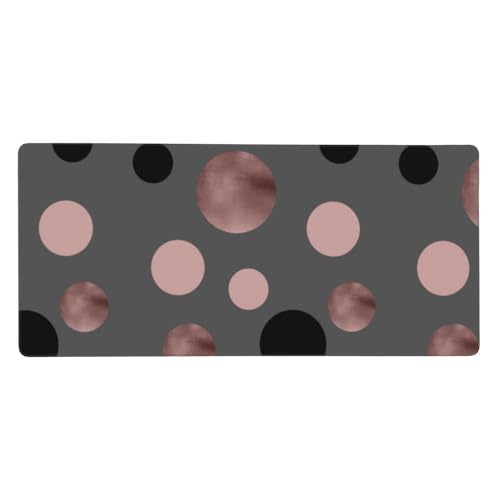 Tapis de souris roses artificielles et cercles noirs pour un bureau harmonieux et inspirant