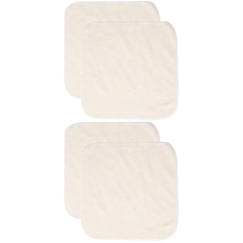 MOLUCKFU 4 個 洗顔布 フェイスタオル 幼児唾液布 幼児げっぷ布 シャワーウォッシュクロス 角質除去手ぬぐい ベビーワイプ フェイスクロス ダスタークロス 洗顔タオル Beige 竹の繊維