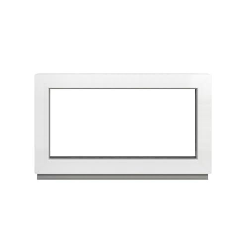 Framex Kellerfenster Festverglasung Weiß 2-fach 80 x 50 cm, Kunststofffenster PVC mit 32 mm Verglasung (4/24/4), festes Fenster für Garage und Gartenhaus, BxH 800 x 500 mm