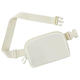 MoKo Fanny Packs for Women Men, Fashion Running Waist Packs, Crossbody Mini Bag Fanny Pack Belt Bag with Adjustable Strap for Running Outdoors Workout Travel Hiking Cycling, Beige