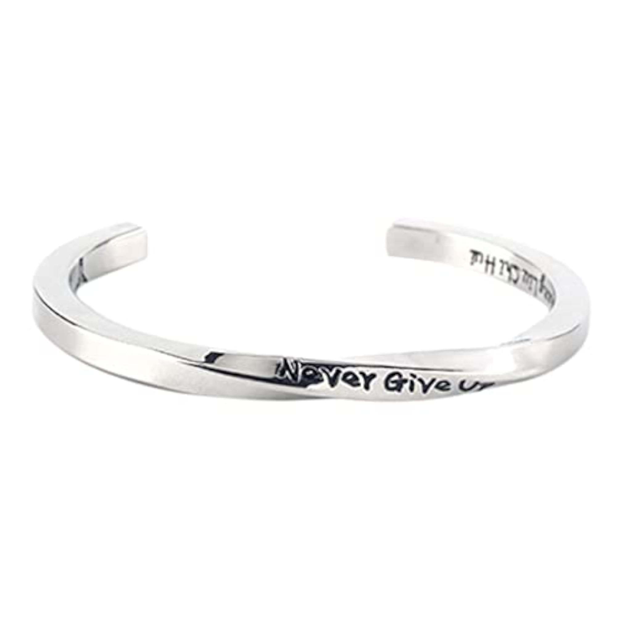 Couple's Never Give Up Twist Open Bangle Jewelry