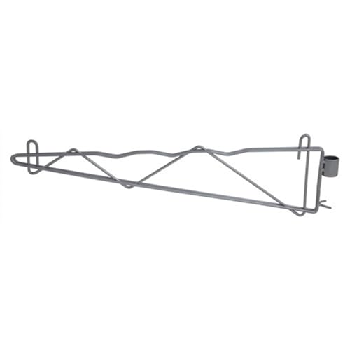 Quantum CB24GY Cantilever Single Shelf Post Wall Mount, Carbon Steel, Epoxy Coated, Gray, NSF