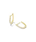 Kendra Scott Ellen Luxe 18k Gold Vermeil Huggie Earrings in White Sapphire, Fine Jewelry for Women