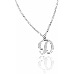Medallas Con Iniciales De Plata Colgante Letra para mujer personalizado en plata de ley 925/1000 - Tu inicial en plata - Abecedario. Regalo día de la madre-San Valentin-Regalo Navidad-Regalo personalizado