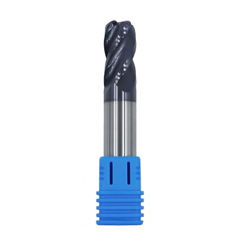 Image of 1 /2in Solid Carbide Corner Radius End Mill,30 Degree Helix-0.125inCorner Radius, 4 Flutes,AlTiN Coated Bits Tool for Medium Hardness Steel, Brass, Iron
