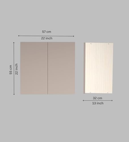 Image of 2 Door Wall Cabinet with UV Profile Shutter | Wall Mounted Storage Cabinet for Kitchen Bathroom Living Room | Wooden Wall Cabinet Organizer Mocha Finish DIY Assembly