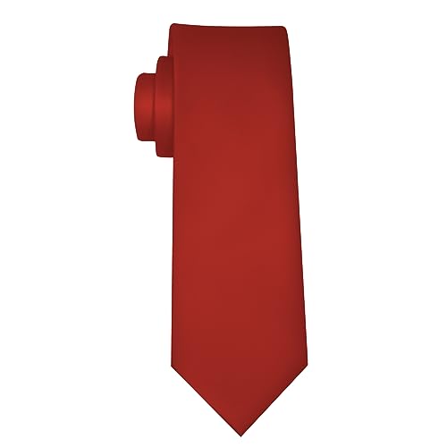 Image of Men's Classic Satin 3.15 inch Soild Color Necktie Wedding Business Tie & Gift Box