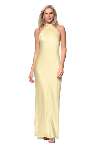 mock neck halter dress Xscape Women's Satin Floor Length Dress, Butter, 4 : Clothing, Shoes & Jewelry Long black women maxi meshdress It features hand Color:Coral Orange