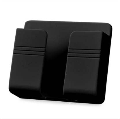 Image of Wall Mounted Adhesive Remote Control Stand Mobile Phone Holder for Charging AC /TV Storage Box for All Smartphones | Pack of 3 (Blck)