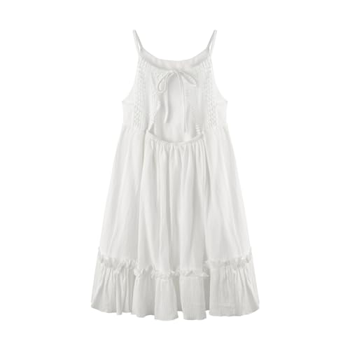 Girls Summer Dresses Sleeveless Boho Lace Backless Sundress Casual Swing Beach Dress