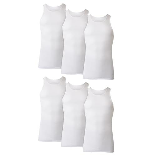Hanes Men's Cotton Tank Undershirts Pack, Moisture-Wicking Ribbed Tanks, lightweight,