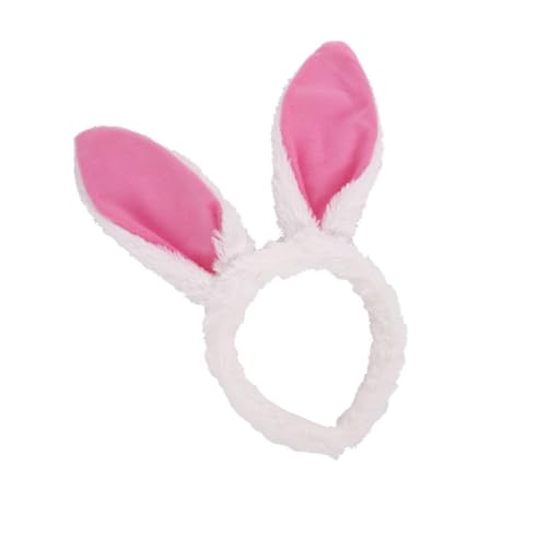 minkissy うさ耳カチューシャ 新年パーティー用カチューシャ メイクアップヘアバンド 装飾的なウサギの耳のカチューシャ ヘアアクセサリー小道具 イースターの頭飾り プラッシュ生地 ピンク