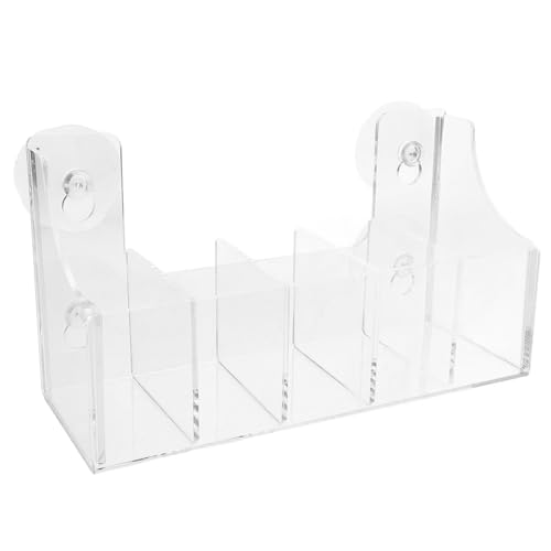FELTECHELECTR Estante de Ventosa Acrílico Transparente para Frigorífico con Compartimentos Organizador Versátil para Especias Snacks y Bebidas Almacenamiento Compacto para Cocina y Tienda