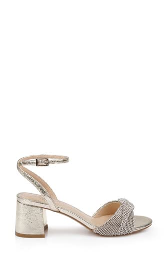 Jewel Badgley Mischka Ansley Metallic Mesh Block Heel3