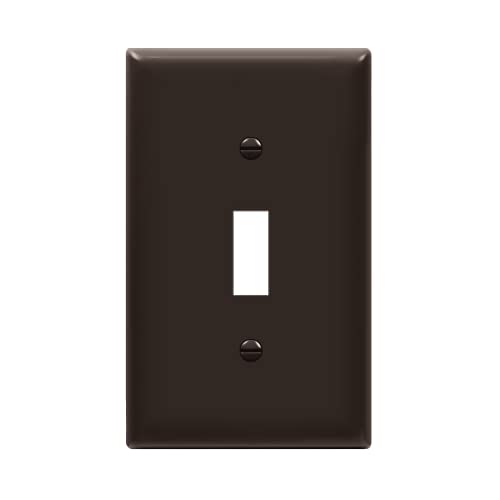 Image of ENERLITES Toggle Light Switch Wall Plate, Gloss Finish, Size 1-Gang 4.50 inch x 2.76 inch, Unbreakable Polycarbonate Thermoplastic, 8811-BR, Brown, Standard