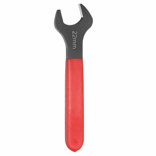 HARFINGTON Single Open End Wrench 22mm Metric 15 Degree Offset Angle U-Shaped Open Ended Spanner Small Flat Head Blackening Wrench with Red Shank for Automotive Repair Furniture Assembly