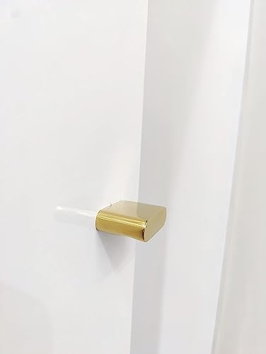 Image of Brass Cubic Shape Door Pull Handle Knobs for Drawer & Cabinets (Pack of 10, PVD Gold)