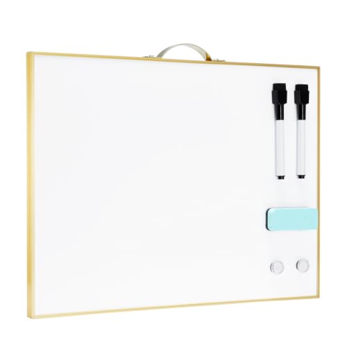 Image of TSJ OFFICE Small Dry-Erase White-Board - 12 X 16 Inches Portable Aluminum Frame Mini Hanging Whiteboard with Handle, to Do List Notepad for Office, Home, School