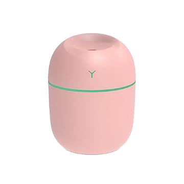 Umidificador de Ar Difusor Aromatizador de Ambiente Aromas e Óleo Essencial Portátil Ultrassonico USB LED Mini Purificador 220 ml Aromaterapia (ROSA)