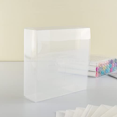 Image of BAOFALI 6Pcs6.3x6.3x2''Plastic Storage Cases Clear Craft Supplies Storage Containers Transparent Boxes with Lid Clear Rectangle for Craft Supplies Coloring Markers Brushes Stamp Die