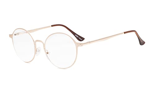 eyekepper Lunettes de Vue/de Lecture - Forme Ronde - Monture Métallique Lentilles Acrylique, avec étui +2.00