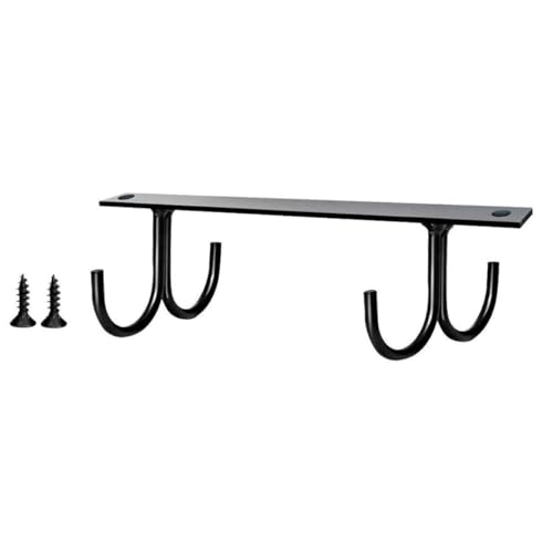 lurrose キッチン棚下マグカップホルダー ブラック コーヒーカップ用吊り下げラック 強力ネジ固定 安定収納 省スペース設計