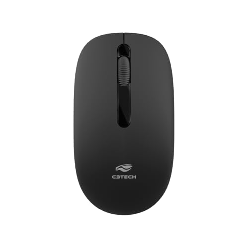C3Tech Mouse Sem Fio M-W15BK, Preto, Wifi 2.4Ghz, 1200DPI, Ambidestro,