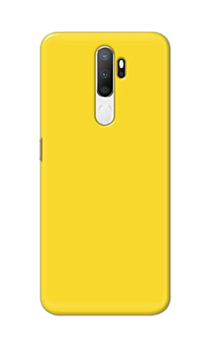 Image of Printed Hard Back Cover Case for Oppo A5 2020 | Oppo A9 2020 Back Cover (Plain Yellow) -1803