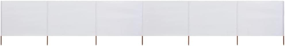 Cortavientos de 5 paneles para camping, playa y festivales, protección solar y jardín, diseño de madera y tela, color blanco, 800 x 120 cm, rompevientos para exteriores