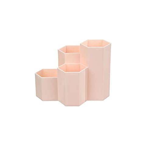 YLdamai Hexagonal Pen Holder Plastic Pencil Storage Container Multifunctional Stationery Box for Home Office and Children Cover